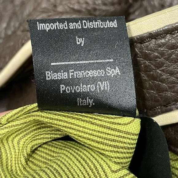 Francesco Biasia Brown 100% Calf Leather Perforated Fringe Bucket Bag Hobo - Picture 10 of 15